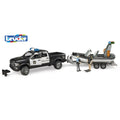 RAM 2500 POLICE TRUCK WITH LIGHTS AND SOUNDS AND BOAT TRAILER - BRUDER (BR02507)