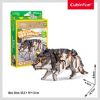 NATIONAL GEOGRAPHIC ANIMALE SALBATICE PUZZLE 3D LUP CENUSIU 58 PIESE - CUBIC FUN (CUDS1073h)