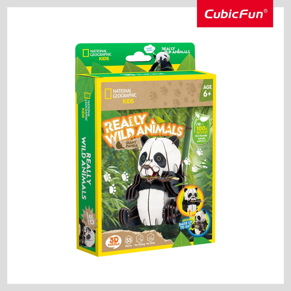 NATIONAL GEOGRAPHIC ANIMALE SALBATICE PUZZLE 3D PANDA 55 PIESE - CUBIC FUN (CUDS1075h)
