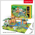 SET DE JOACA 3D AVENTURA IN JUNGLA 65 PIESE - CUBIC FUN (CUDS1077h)