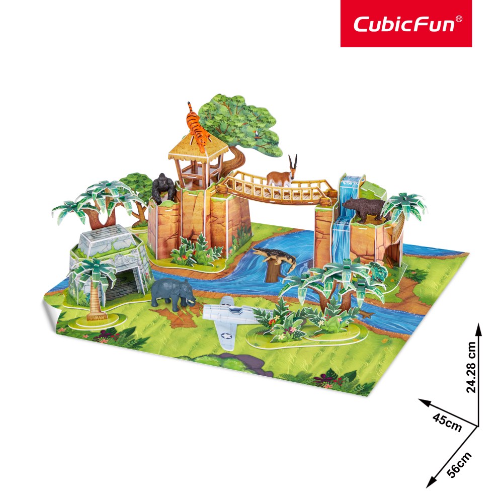 SET DE JOACA 3D AVENTURA IN JUNGLA 65 PIESE - CUBIC FUN (CUDS1077h)