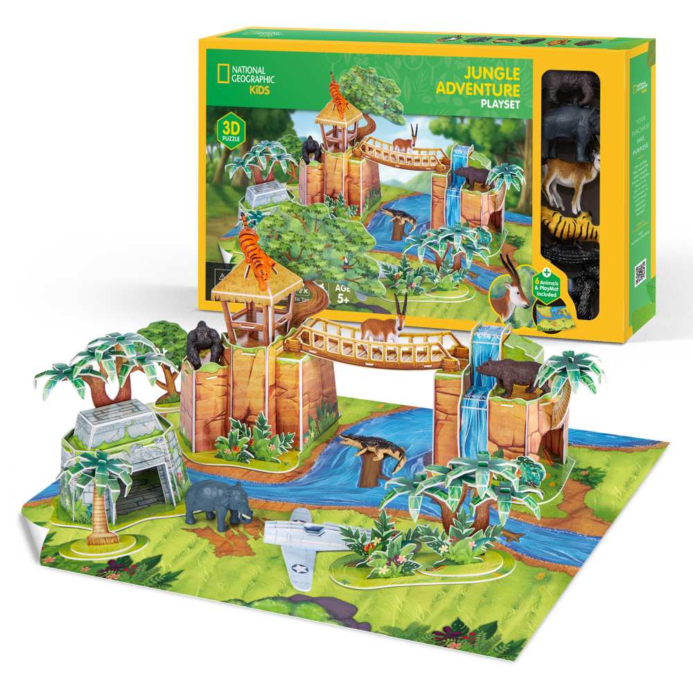 SET DE JOACA 3D AVENTURA IN JUNGLA 65 PIESE - CUBIC FUN (CUDS1077h)