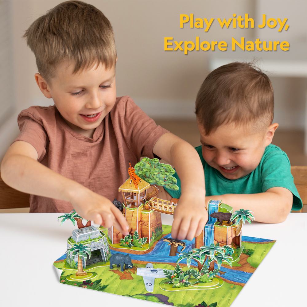 SET DE JOACA 3D AVENTURA IN JUNGLA 65 PIESE - CUBIC FUN (CUDS1077h)