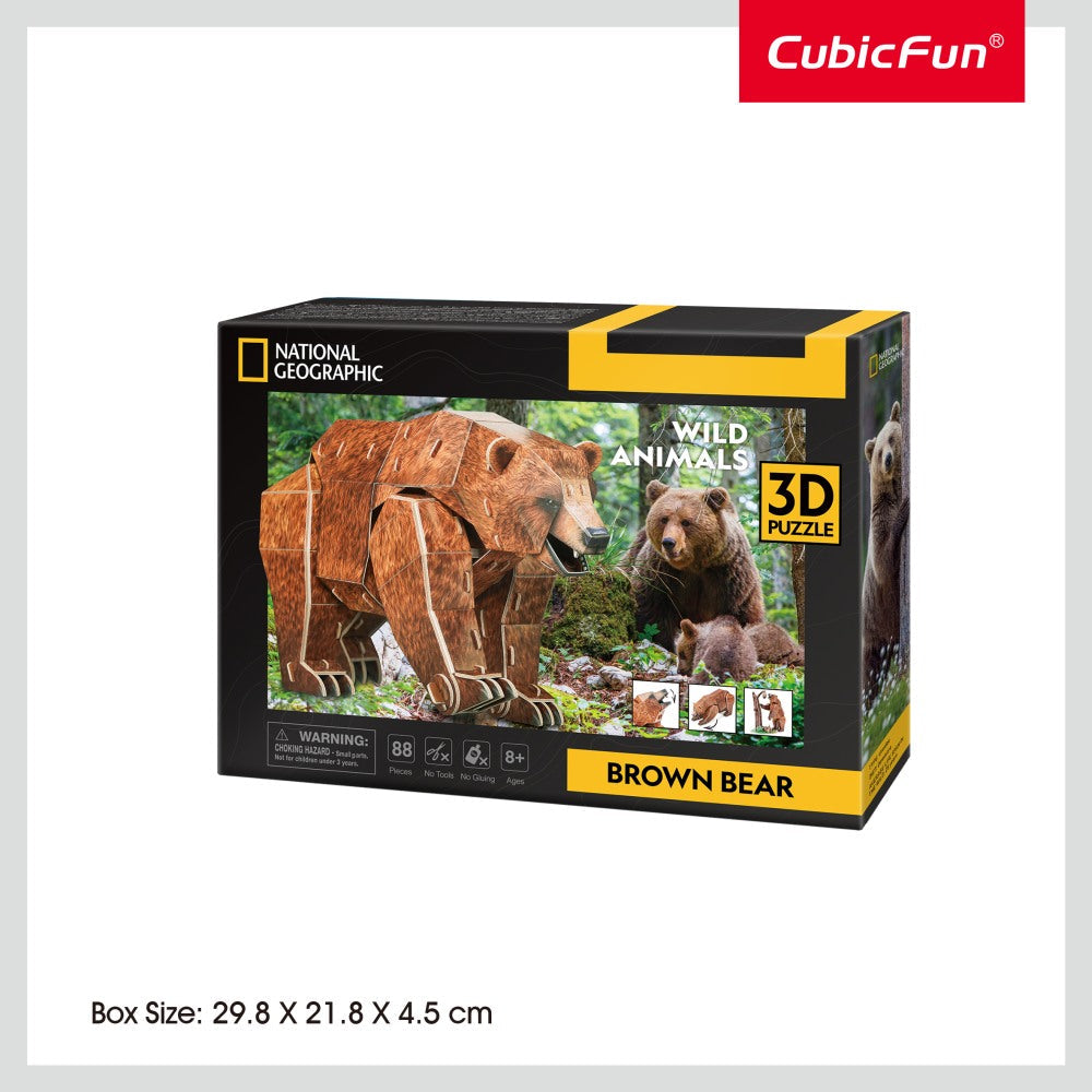 CUBIC FUN - 3D PUZZLE BROWN BEAR 88 PIECES - CUBIC FUN (CUDS1096h)