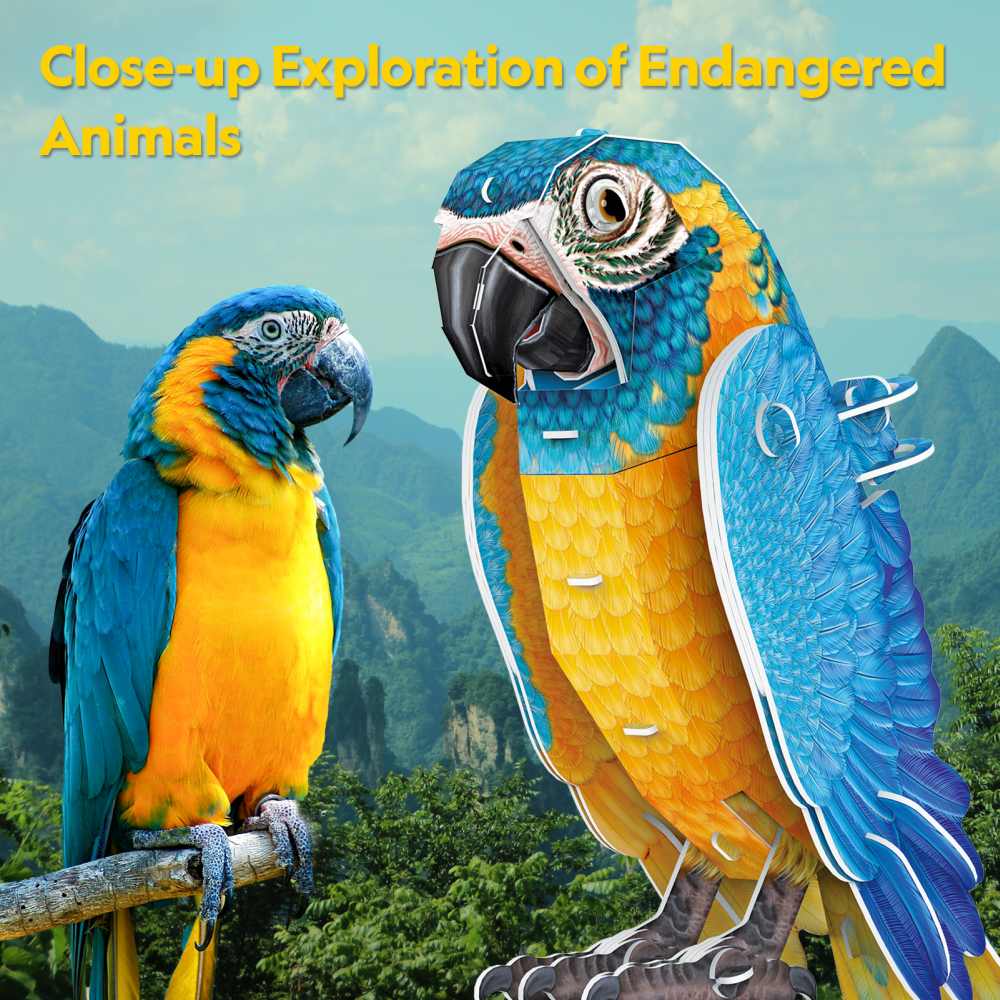 CUBIC FUN - 3D PUZZLE BLUE-NECKED PARROT 94 PIECES - CUBIC FUN (CUDS1097h)