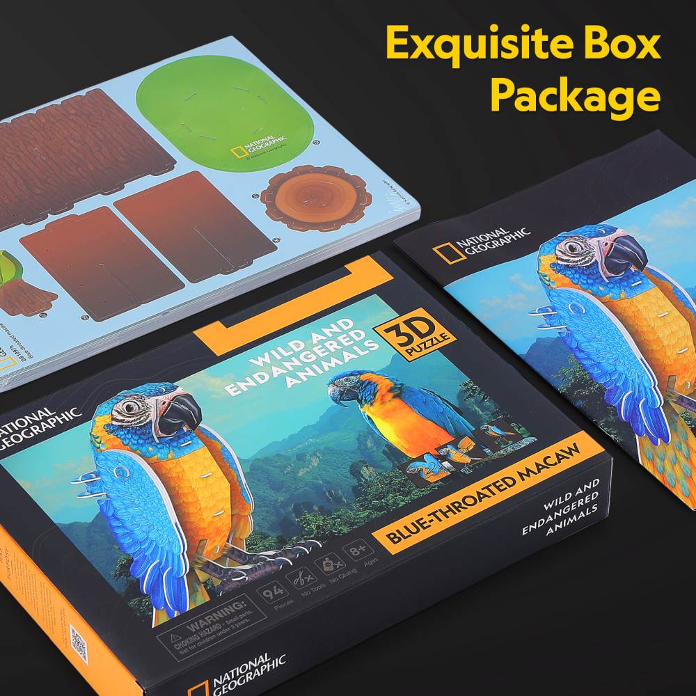 CUBIC FUN - 3D PUZZLE BLUE-NECKED PARROT 94 PIECES - CUBIC FUN (CUDS1097h)