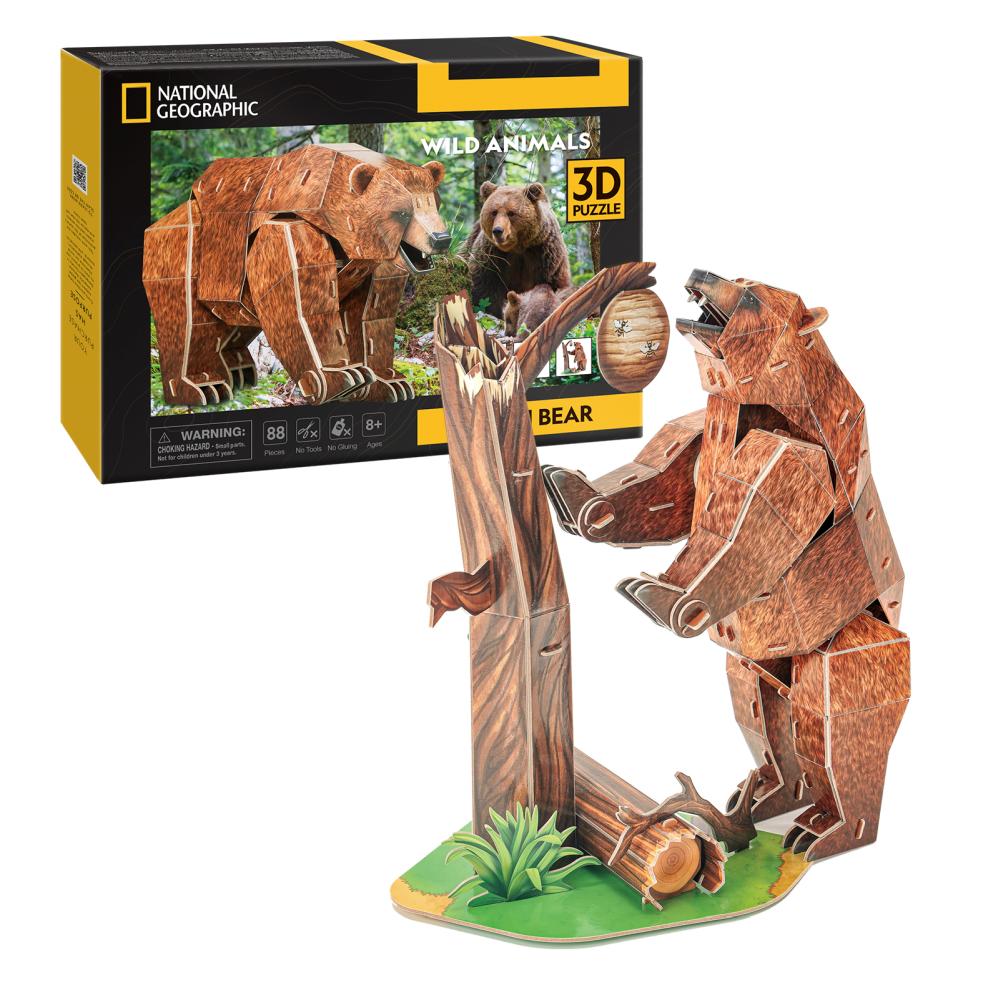 CUBIC FUN - 3D PUZZLE BROWN BEAR 88 PIECES - CUBIC FUN (CUDS1096h)
