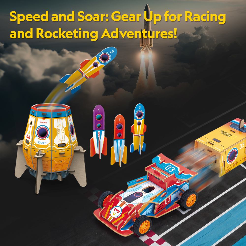 CUBIC FUN - 3D PUZZLE ROCKET LAUNCHER AND RACING CAR 88 PIECES - CUBIC FUN (CUDS1099h)