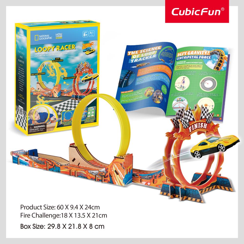 JOC EDUCATIV STEM NATIONAL GEOGRAPHIC PUZZLE 3D CURSA TRASNITA - CUBIC FUN (CUDS1130h)