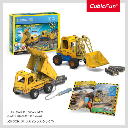 JOC EDUCATIV STEM PUZZLE 3D MINI INCARCATOR SI BASCULANTA - CUBIC FUN (CUDS1132h)