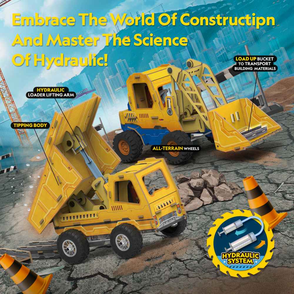 JOC EDUCATIV STEM PUZZLE 3D MINI INCARCATOR SI BASCULANTA - CUBIC FUN (CUDS1132h)