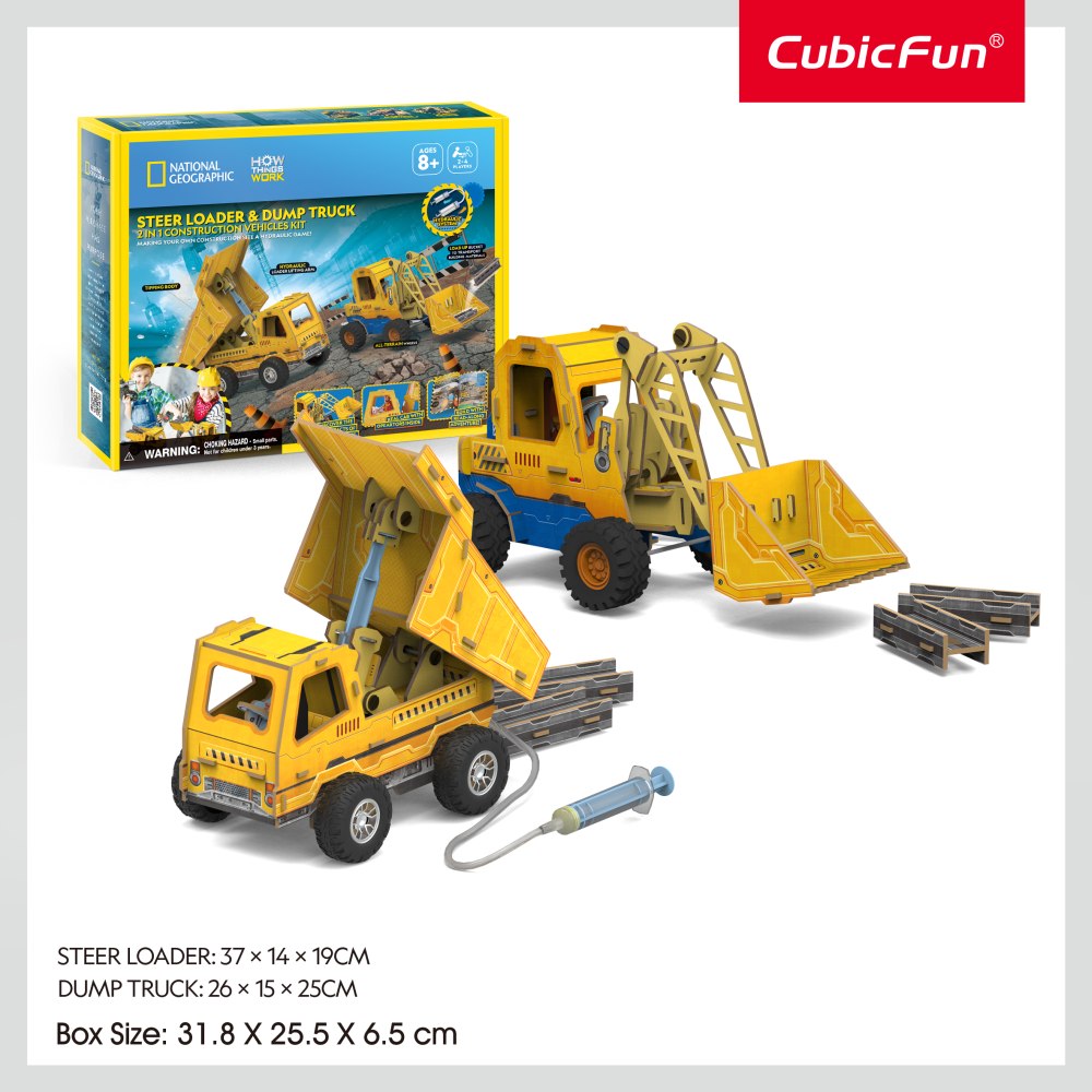 JOC EDUCATIV STEM PUZZLE 3D MINI INCARCATOR SI BASCULANTA - CUBIC FUN (CUDS1132h)