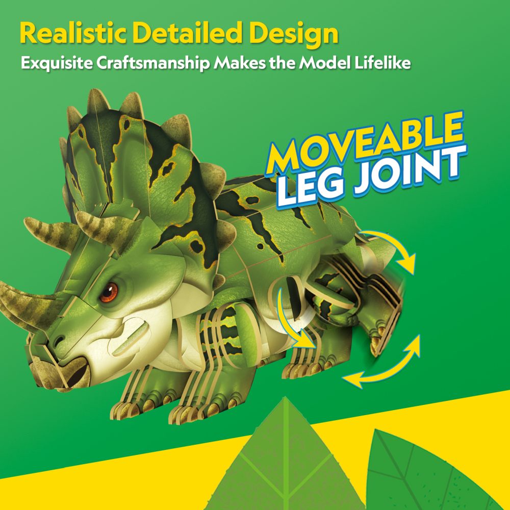 NATIONAL GEOGRAPHIC DINOZAURI PUZZLE 3D TRICERATOPS 61 PIESE - CUBIC FUN (CUDS1168h)