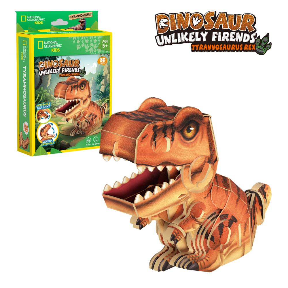 NATIONAL GEOGRAPHIC DINOZAURI PUZZLE 3D TIRANOZAUR 47 PIESE - CUBIC FUN (CUDS1169h)