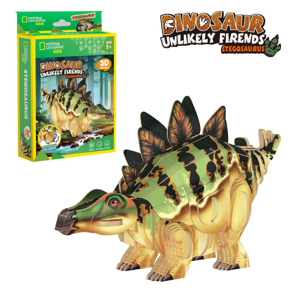 NATIONAL GEOGRAPHIC DINOZAURI PUZZLE 3D STEGOZAUR 51 PIESE - CUBIC FUN (CUDS1171h)