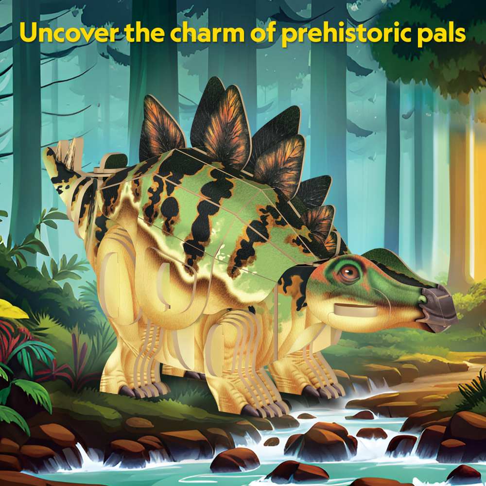 NATIONAL GEOGRAPHIC DINOZAURI PUZZLE 3D STEGOZAUR 51 PIESE - CUBIC FUN (CUDS1171h)