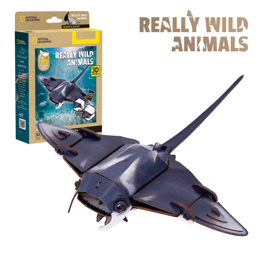 ANIMALE SALBATICE PUZZLE 3D DIAVOL DE MARE 53 PIESE - CUBIC FUN (CUDS1178h)