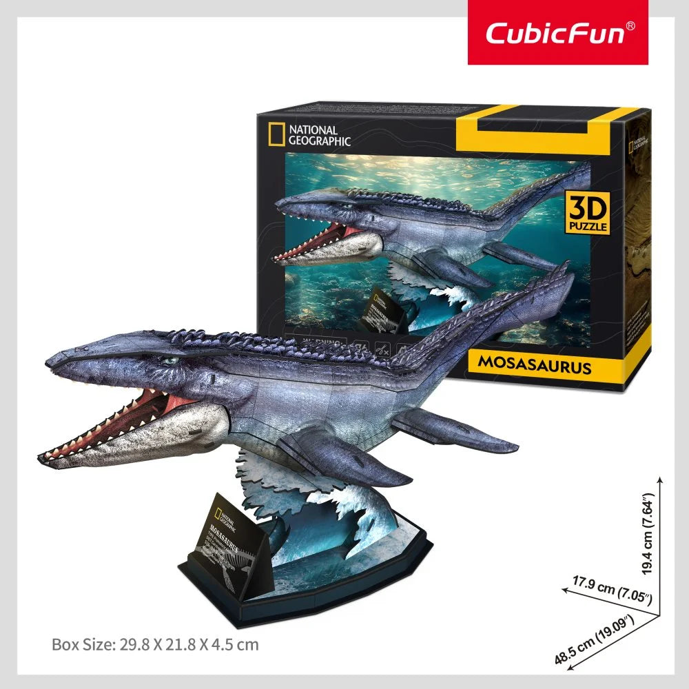 NATIONAL GEOGRAPHIC PUZZLE 3D MOSASAURUS 76 PIESE - CUBIC FUN (CUDS1194h)