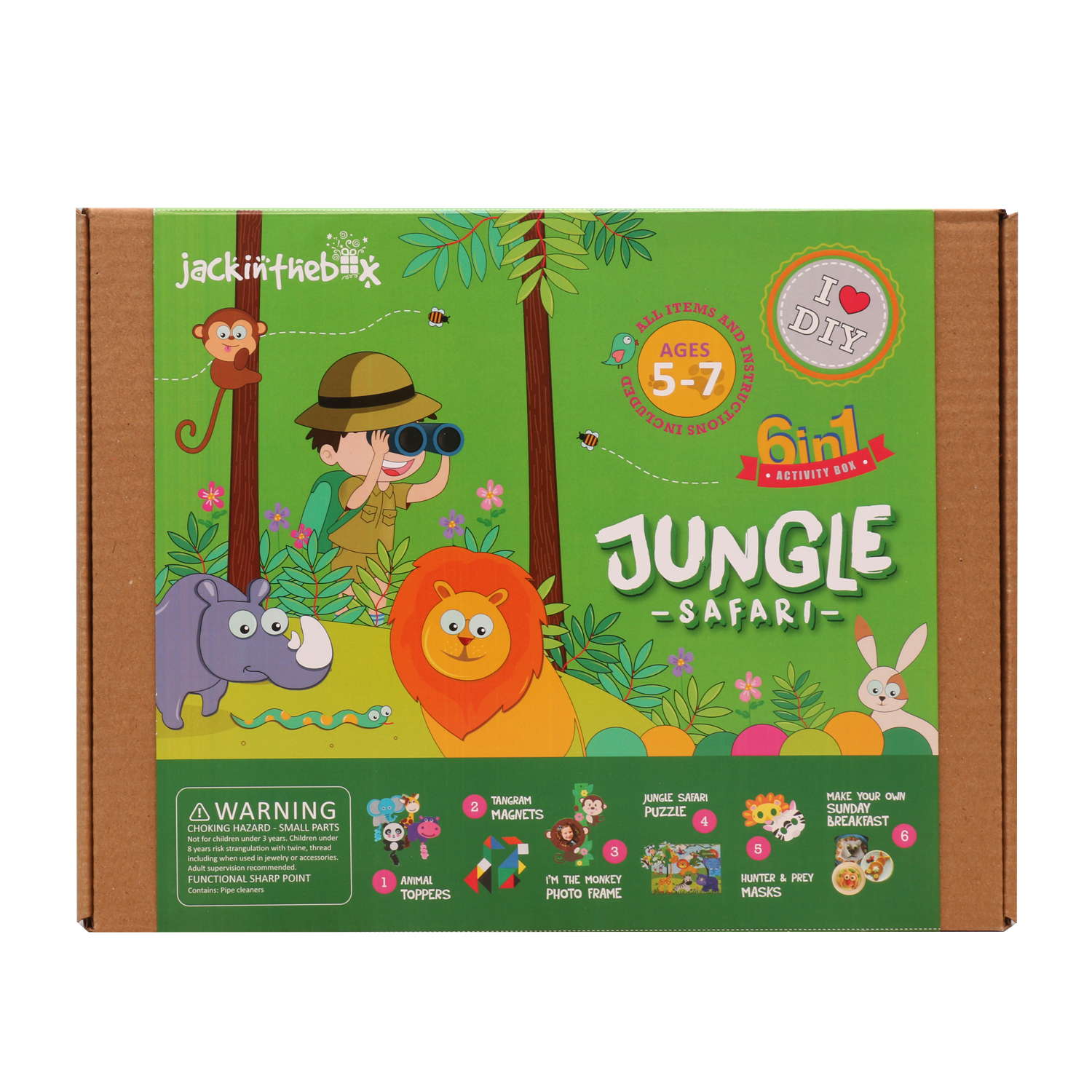 KIT CREATIE 6-IN-1 SAFARI IN JUNGLA - JACK IN THE BOX (JK10019)
