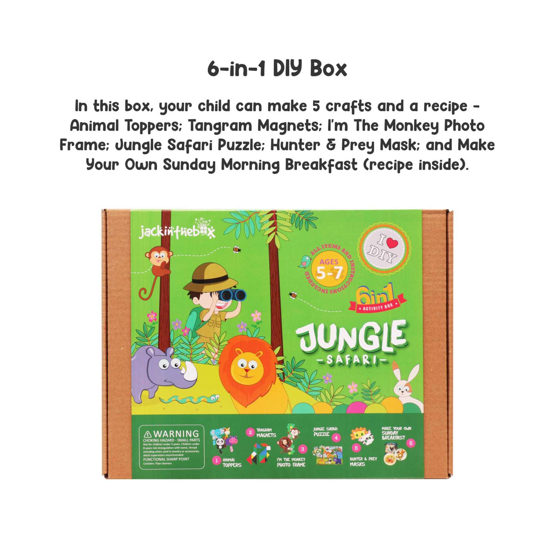 KIT CREATIE 6-IN-1 SAFARI IN JUNGLA - JACK IN THE BOX (JK10019)