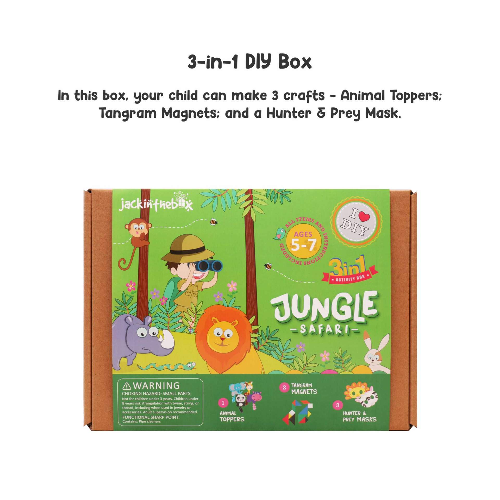KIT CREATIE 3-IN-1 SAFARI IN JUNGLA - JACK IN THE BOX (JK10020)