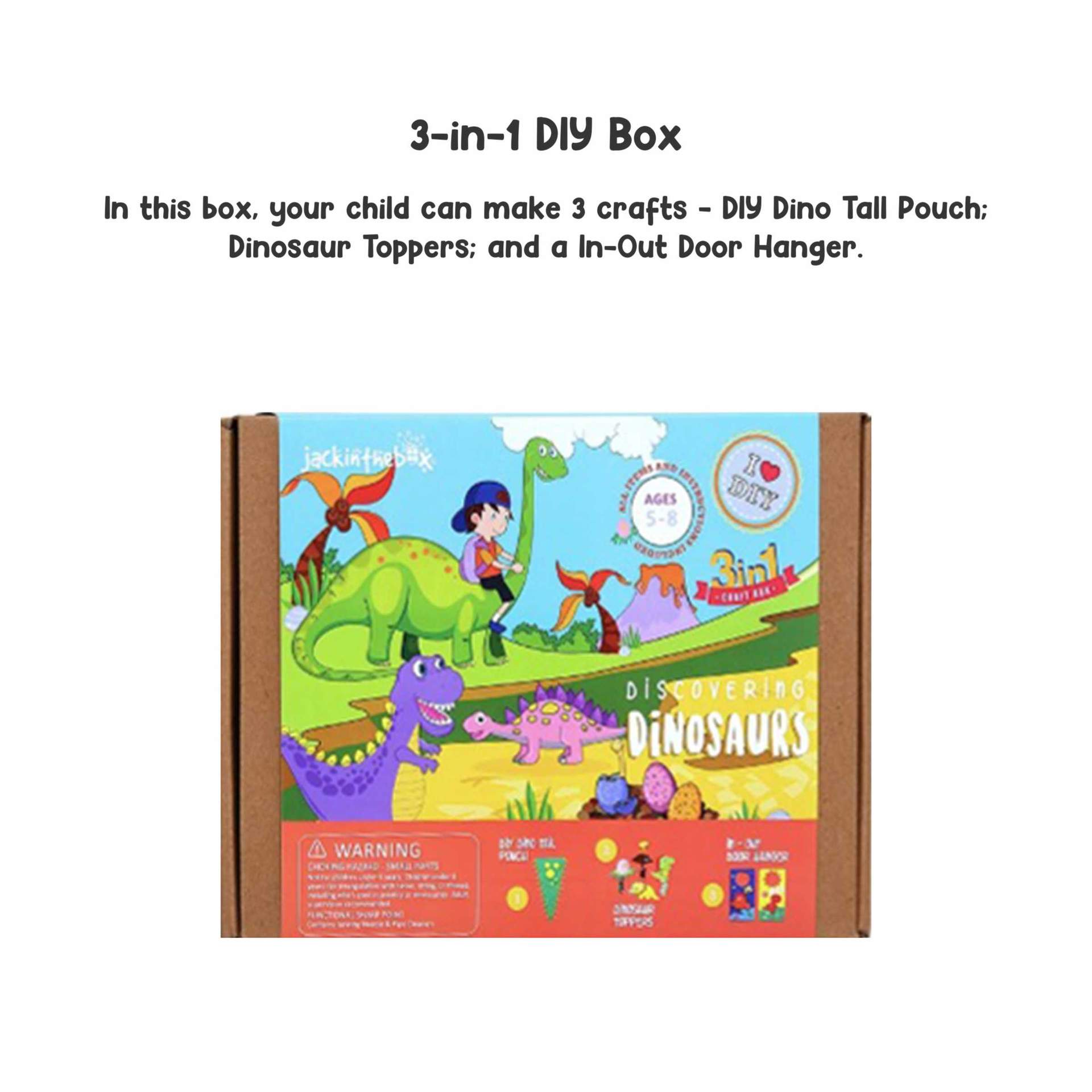 KIT CREATIE 3-IN-1 DESCOPERA DINOZAURII - JACK IN THE BOX (JK10026)
