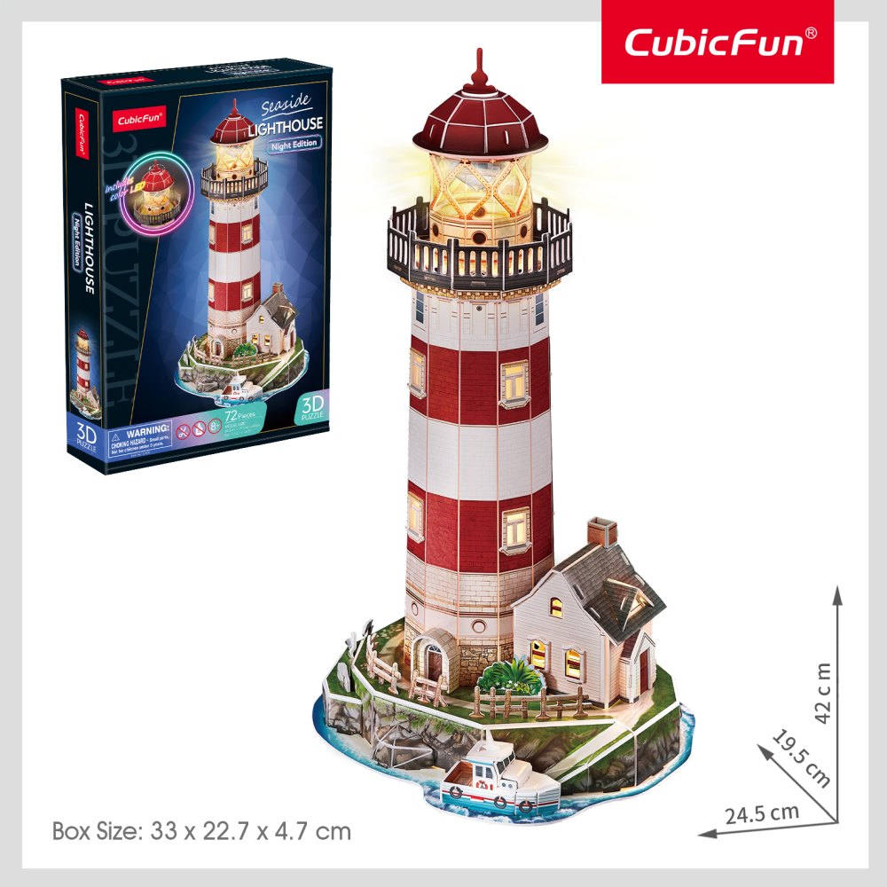 CUBIC FUN - 3D LED HEADLIGHT PUZZLE 72 PIECES - CUBIC FUN (CUL540h)