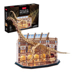 PUZZLE 3D CU LED MUZEUL NATURAL BRACHIOSAURUS 217 PIESE - CUBIC FUN (CUL544h)