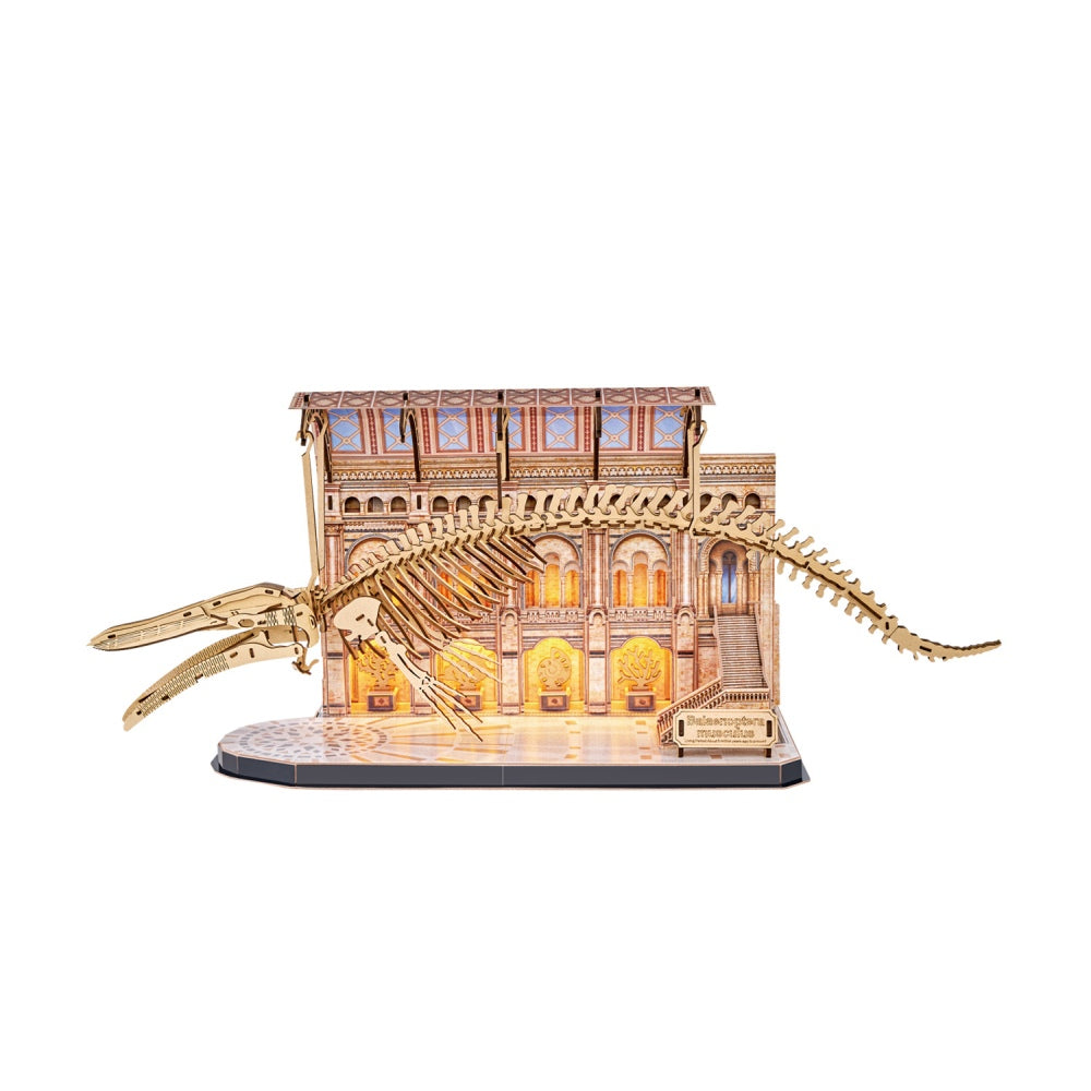 PUZZLE 3D CU LED MUZEUL NATURAL BALENA ALBASTRA 223 PIESE - CUBIC FUN (CUL545h)