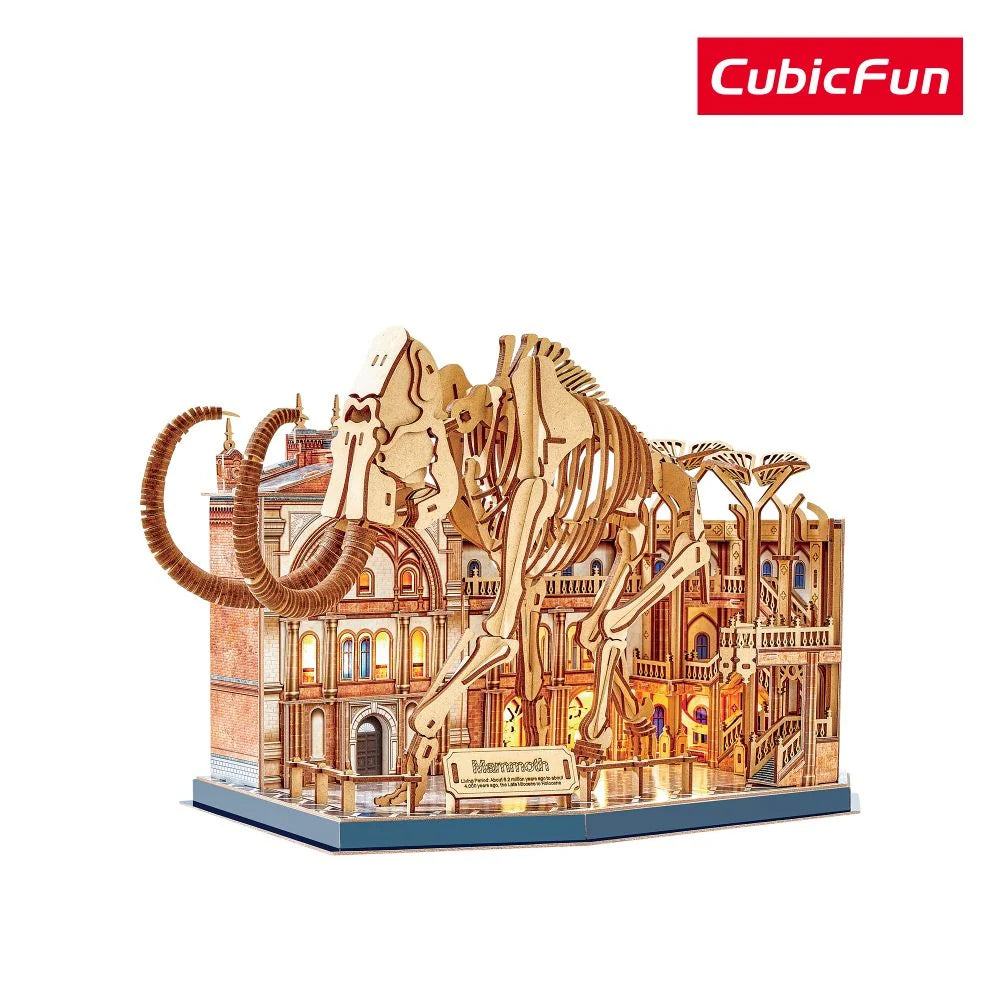 PUZZLE 3D CU LED MUZEUL NATURAL MAMUT 463 PIESE - CUBIC FUN (CUL547h)