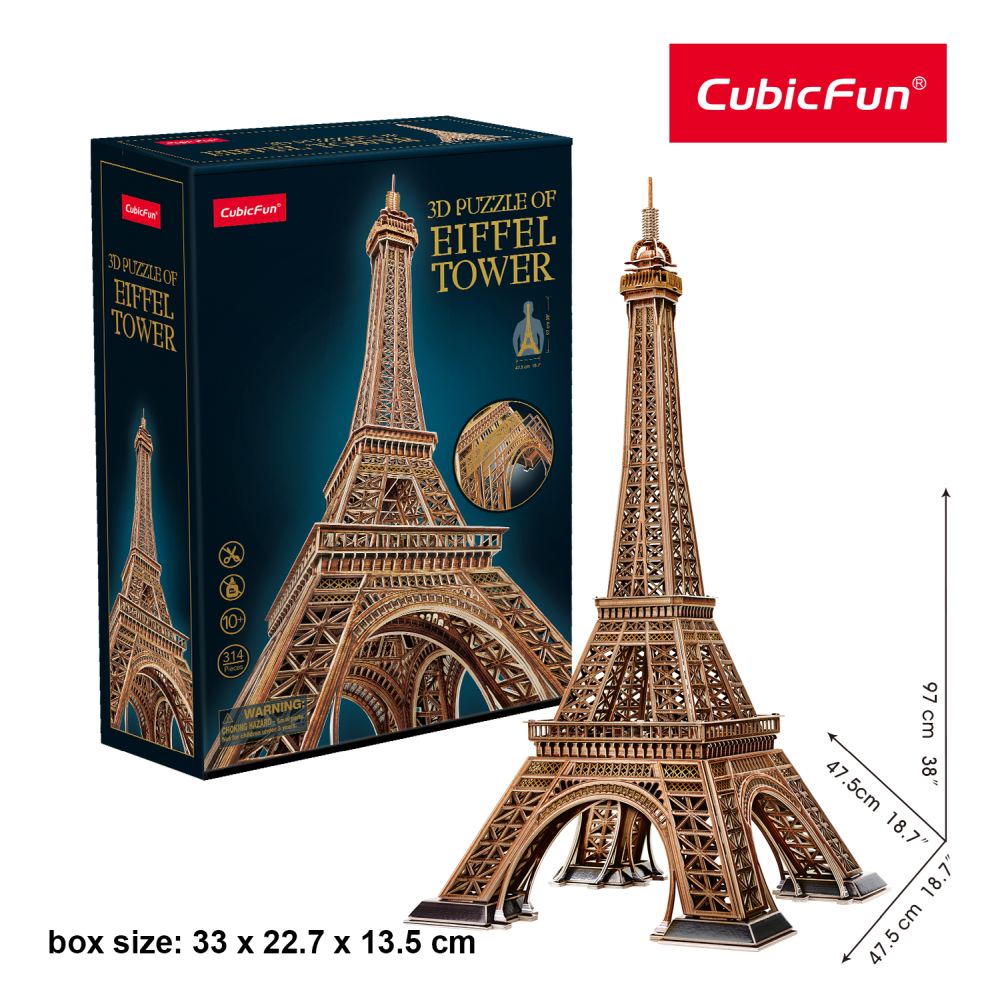 CUBIC FUN - PUZZLE 3D TURNUL EIFFEL NIVEL COMPLEX 314 PIESE - CUBIC FUN (CUMC284h)