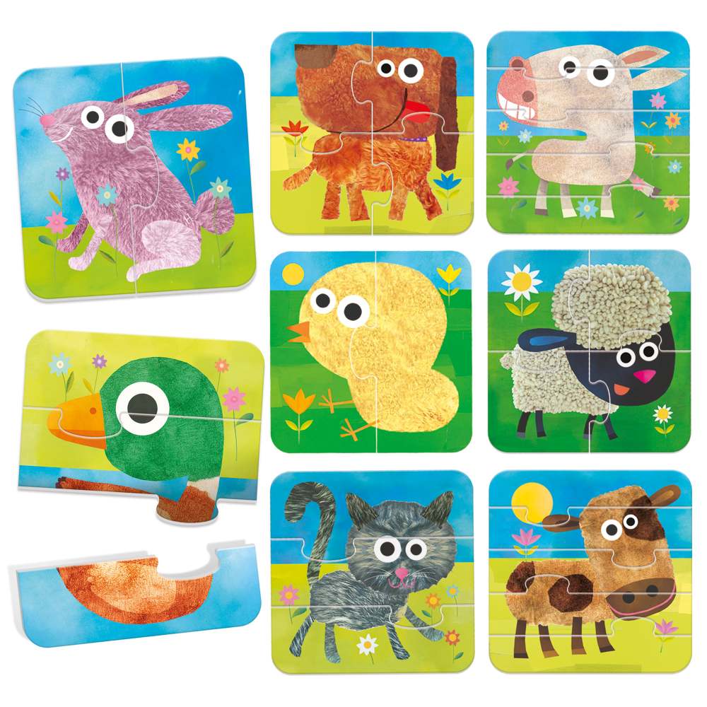 8 FARM ANIMALS PROGRESSIVE PUZZLES - HEADU (HE55515)