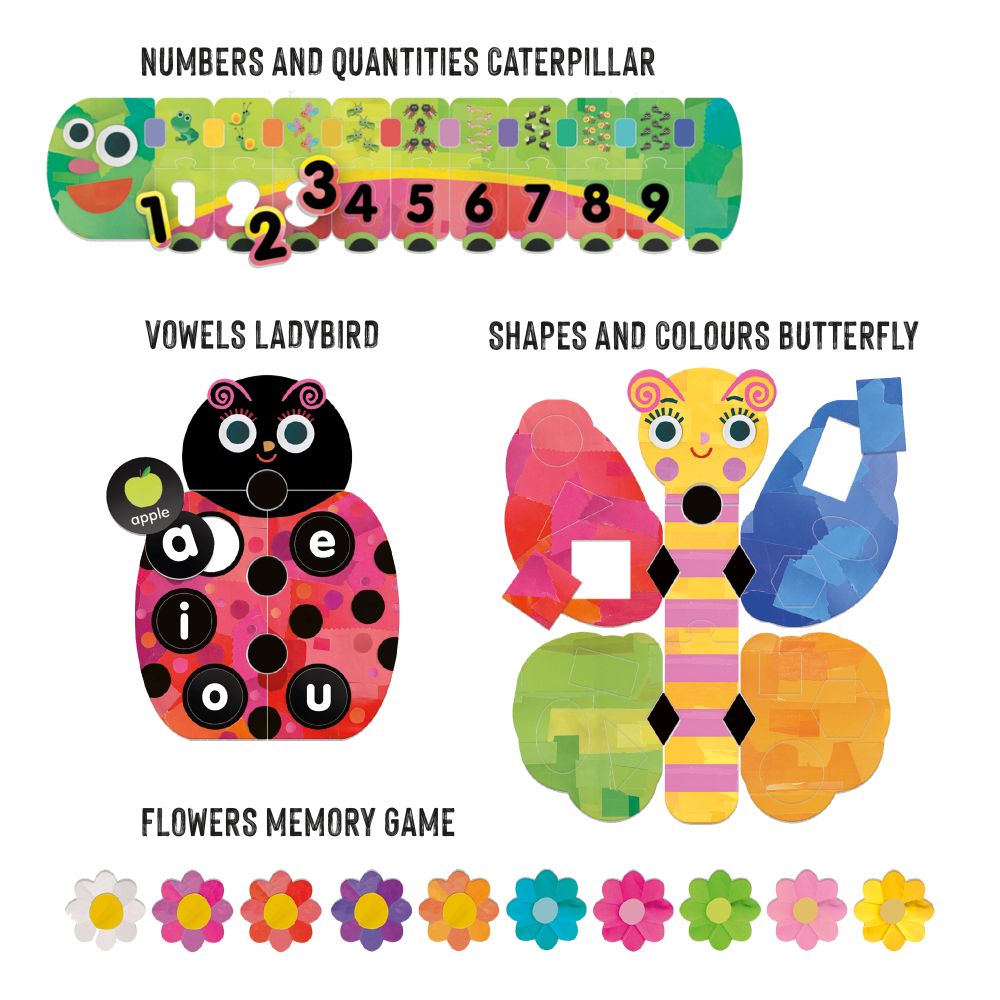 ECOPLAY PRIMUL MEU JOC EDUCATIONAL MEMOREAZA FORMELE, CULORILE, NUMERELE SI VOCALELE - HEADU (HE57564)