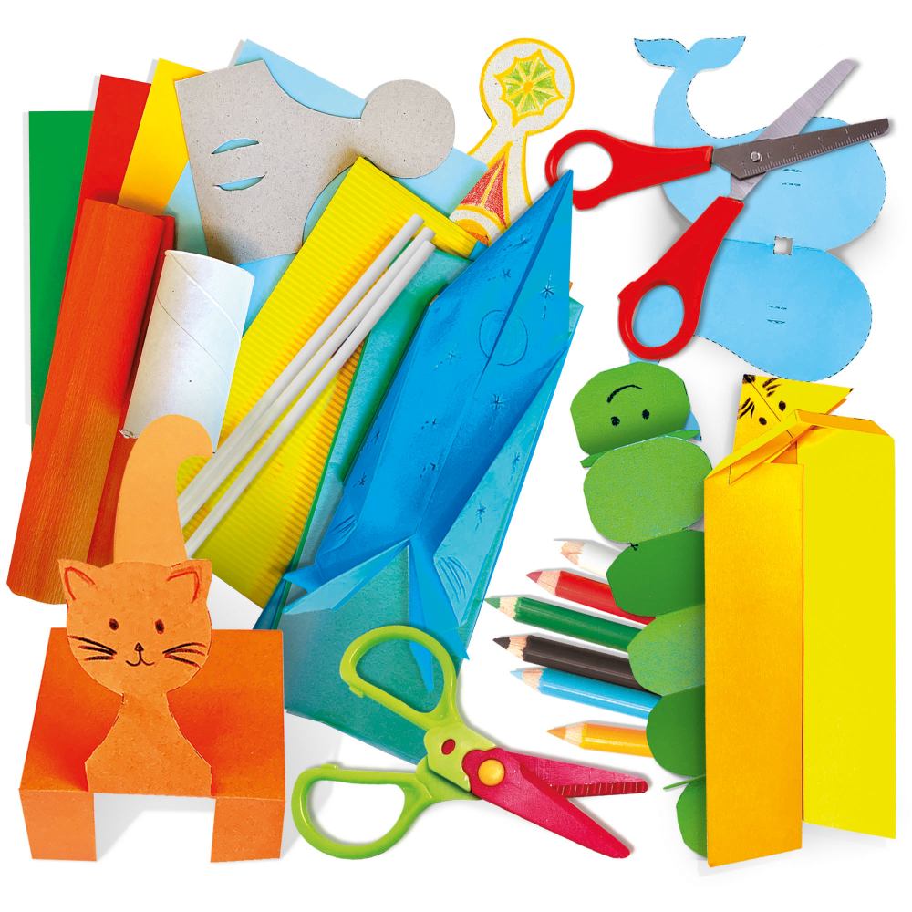 SET DE CREATII FARA LIPICI CU 6 TIPURI DIFERITE DE HARTIE 5-8 ANI - HEADU (HE57632)