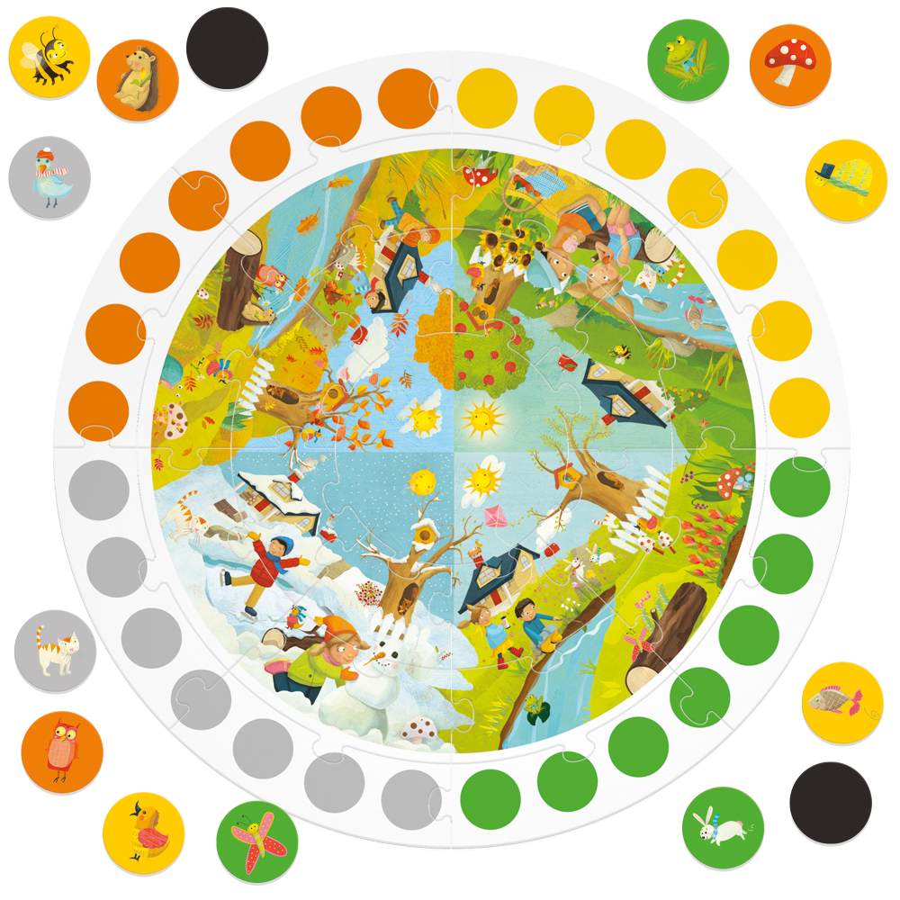 PUZZLE EDUCATIV ROTUND SA INVATAM ANOTIMPURILE - HEADU (HE59049)