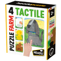 4 PUZZLEURI TACTILE ANIMALE DE LA FERMA CU PIESE MARI PENTRU COPIII DE PESTE 2 ANI - HEADU (HE59063)