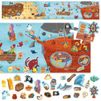 PUZZLE PIRATI CU PESTE 200 DE STICKERE CE SE POT REPOZITIONA - HEADU (HE59155)