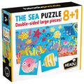 8+1 PUZZLE ANIMALE MARINE CU PIESE MARI IMPRIMATE PE AMBELE FETE - HEADU (HE59759)