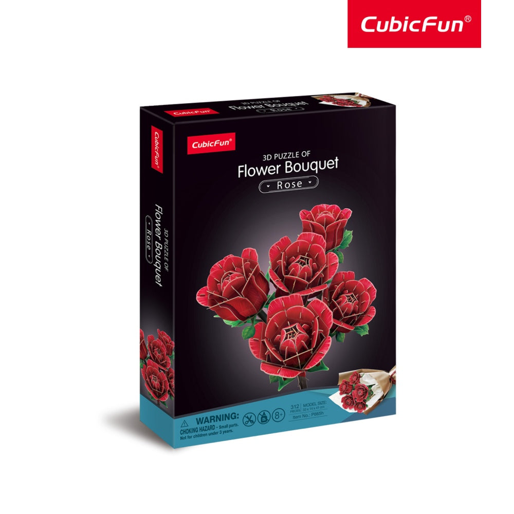 BUCHET DE TRANDAFIRI 3D 265 PIESE - CUBIC FUN (CUP865h)
