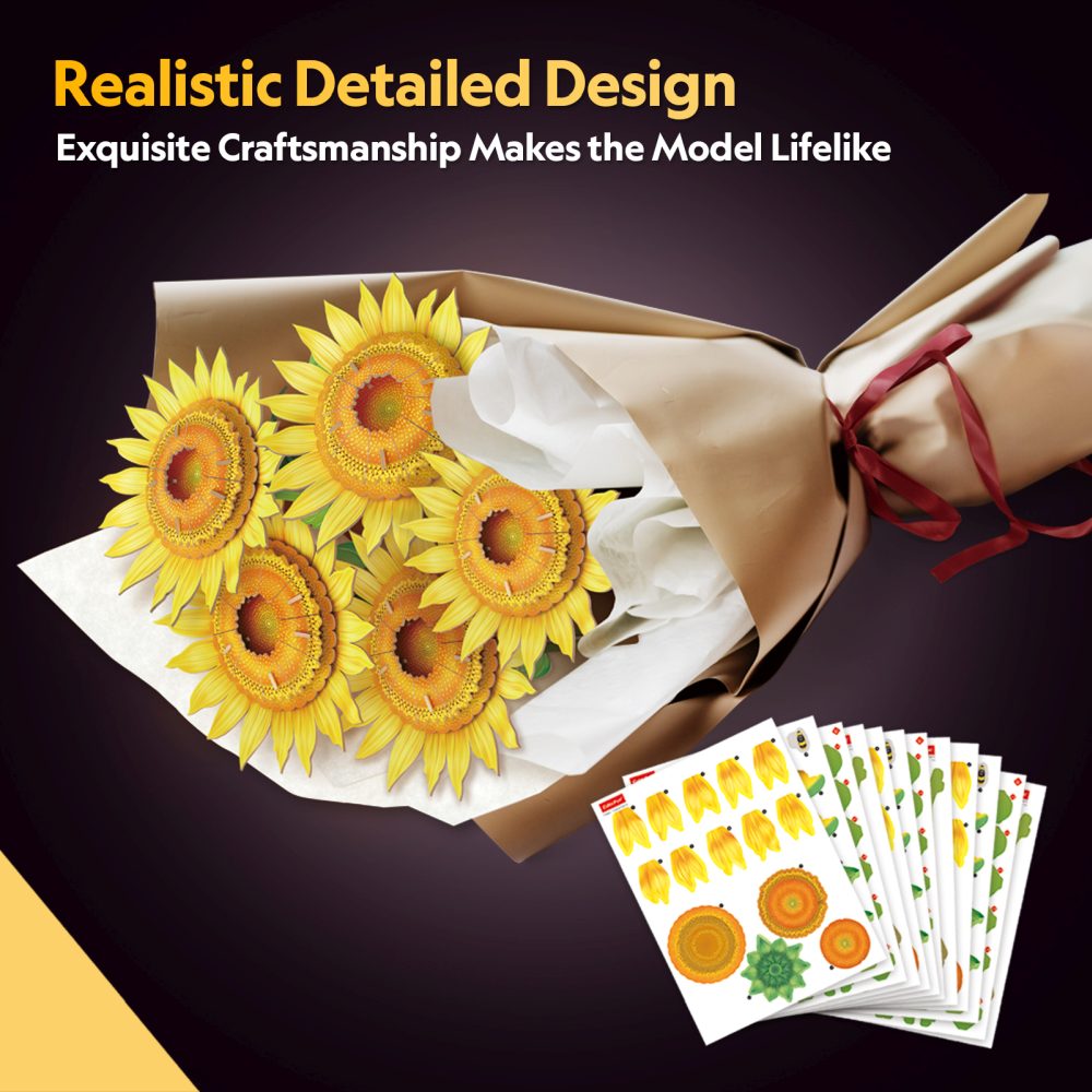 BUCHET DE FLOAREA SOARELUI 3D 180 PIESE - CUBIC FUN (CUP866h)