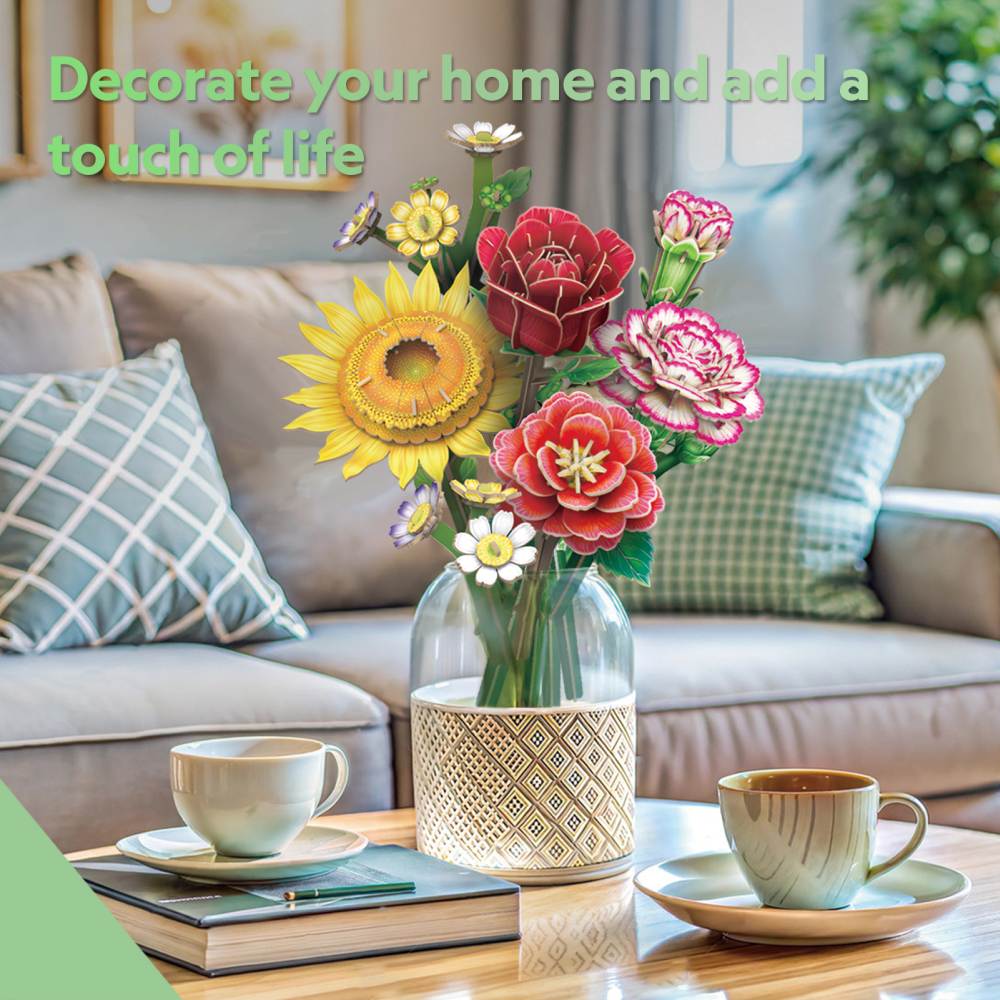 BUCHET DE FLORI ASORTATE 3D 363 PIESE - CUBIC FUN (CUP867h)