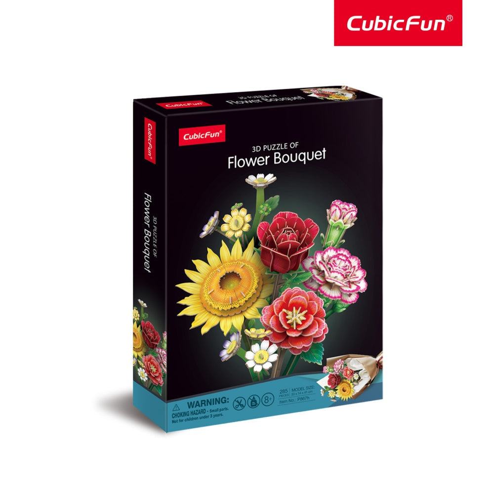 BUCHET DE FLORI ASORTATE 3D 363 PIESE - CUBIC FUN (CUP867h)