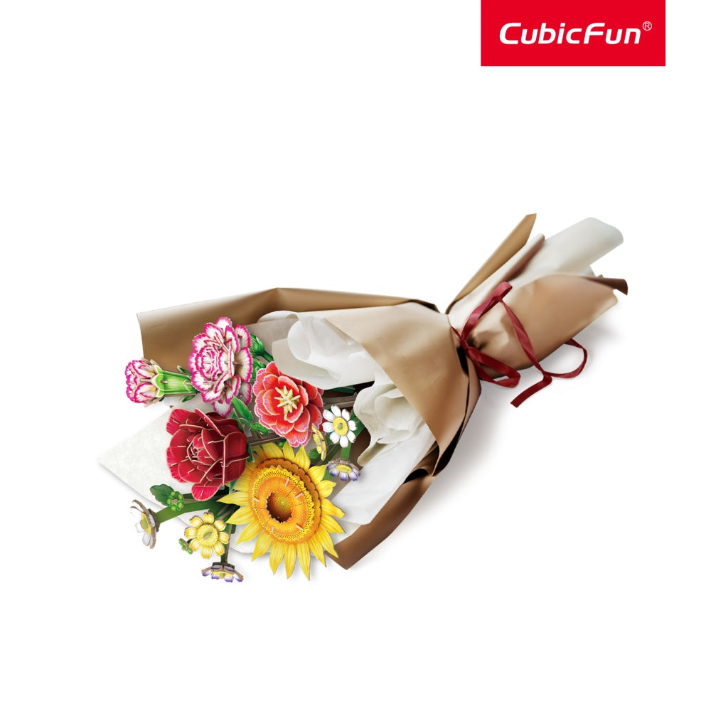 BUCHET DE FLORI ASORTATE 3D 363 PIESE - CUBIC FUN (CUP867h)