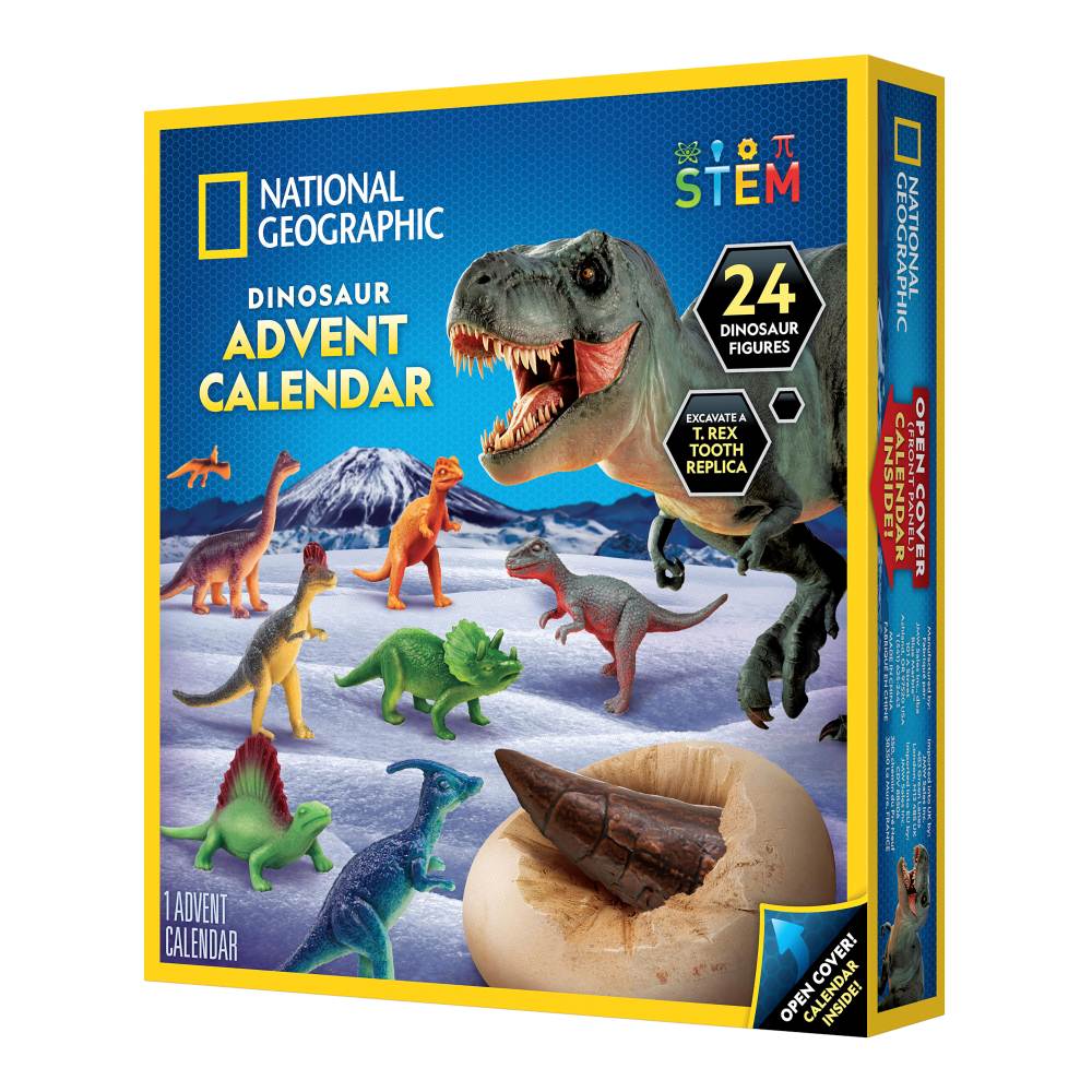 SET EDUCATIV CALENDAR DE CRACIUN DESCOPERA LUMEA PREISTORICA A DINOZAURILOR CU 24 DE SURPRIZE - NATIONAL GEOGRAPHIC (NG22862)