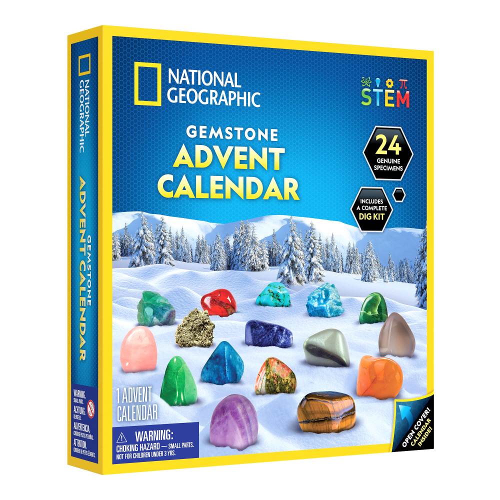 SET EDUCATIV CALENDAR DE CRACIUN DESCOPERA ROCI SI PIETRE PRETIOASE CU 24 DE SURPRIZE - NATIONAL GEOGRAPHIC (NG24101)