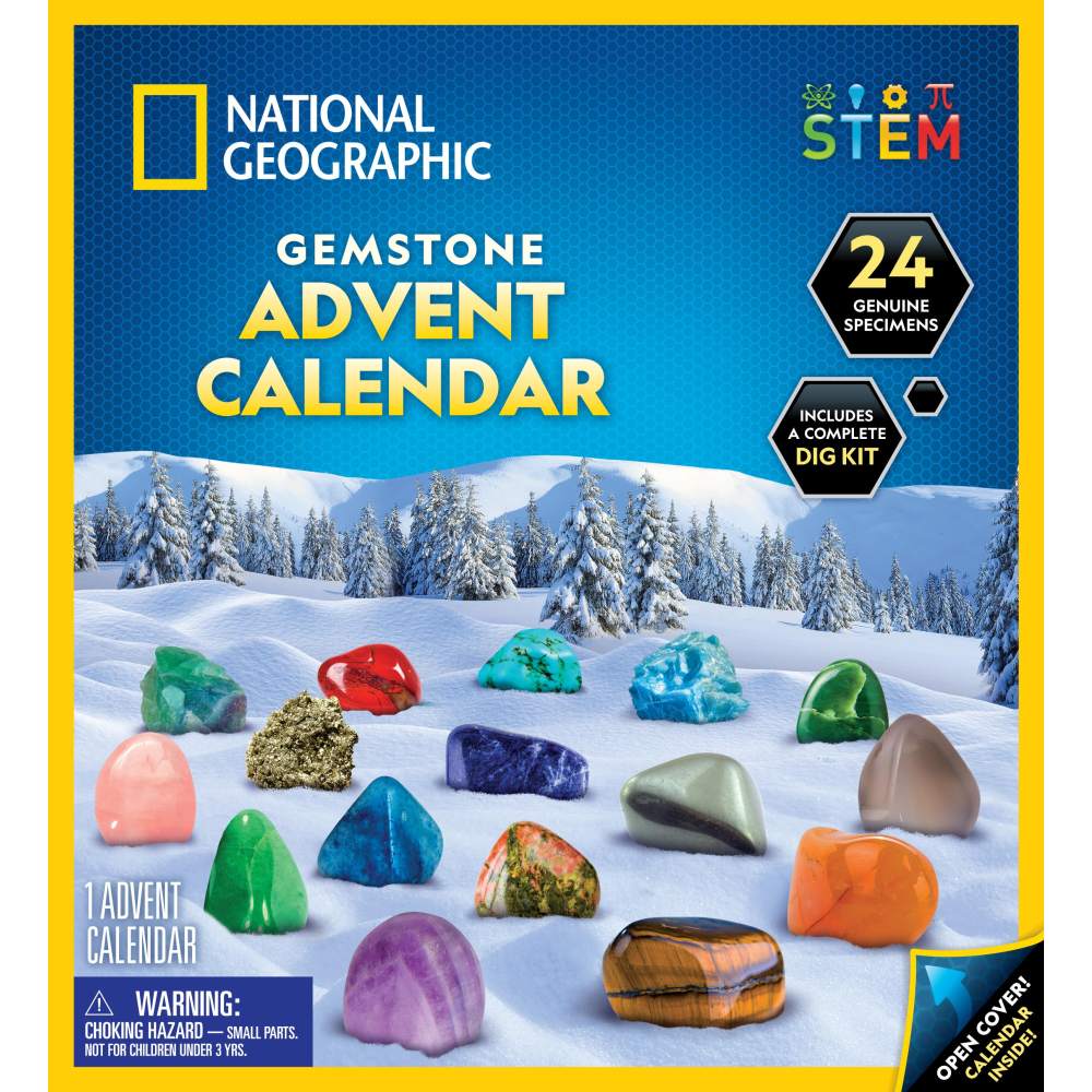 SET EDUCATIV CALENDAR DE CRACIUN DESCOPERA ROCI SI PIETRE PRETIOASE CU 24 DE SURPRIZE - NATIONAL GEOGRAPHIC (NG24101)