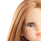 PAPUSA CRISTI CU PARUL ROSCAT IN PIJAMA ALBA, 32 CM, IN CUTIE TIP CADOU - AMIGAS PIJAMAS - PAOLA REINA (ST4X13231)