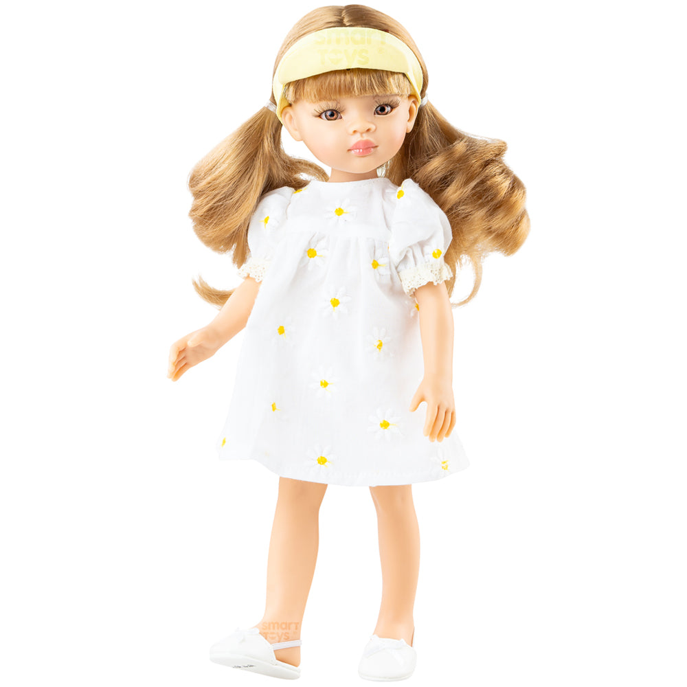 PAPUSA KSENIA, 32 CM, IN ROCHIE CU MARGARETE  - AMIGAS - PAOLA REINA (ST4X4695)