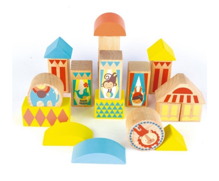 CUBURI LEMN - CIRCUS, 16 PIESE - APLI (APL15268)