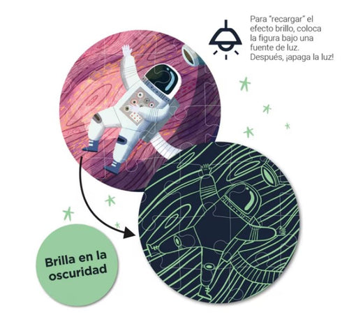 PUZZLE CARE STRALUCESTE IN INTUNERIC, SISTEM SOLAR, 104 PIESE - APLI (APL18812)
